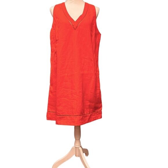 Gap - Hula Red linen Shift Dress, size LP, NWT - Picture 1 of 15